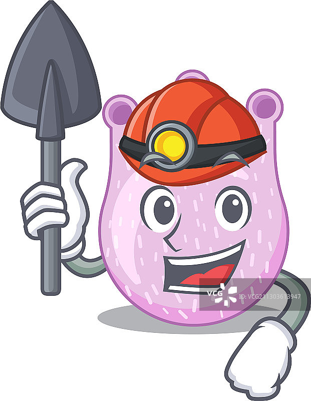 草绿色链球菌矿工卡通设计图片素材