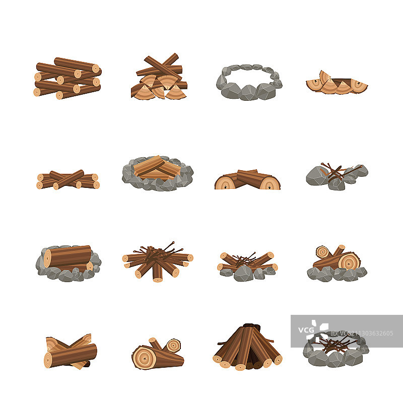 各种不同的壁炉组合图片素材