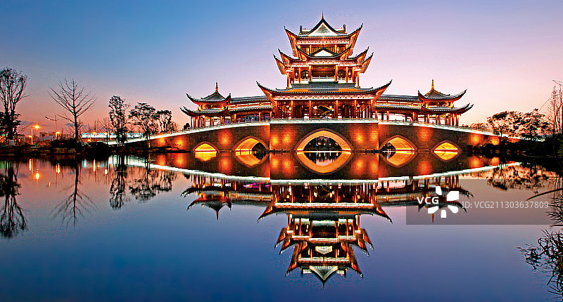 云南省玉溪市红塔区兰溪桥图片素材