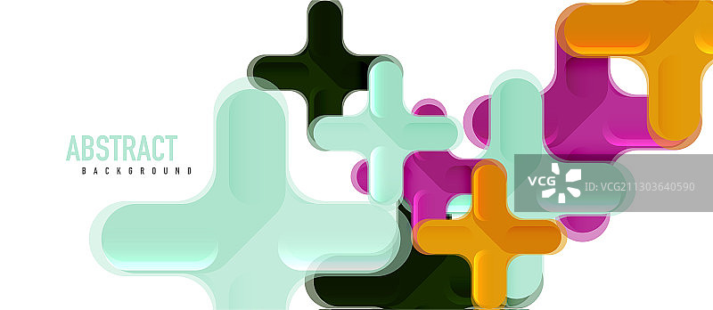 光滑的多色塑料风格交叉图片素材