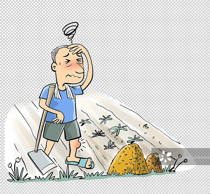 农民在田间劳作被红火蚁叮咬图片素材