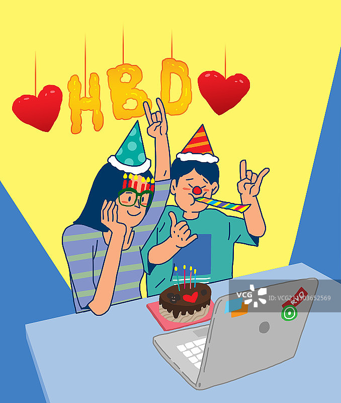 非接触式MZ世代网络在线讲座插画图片素材