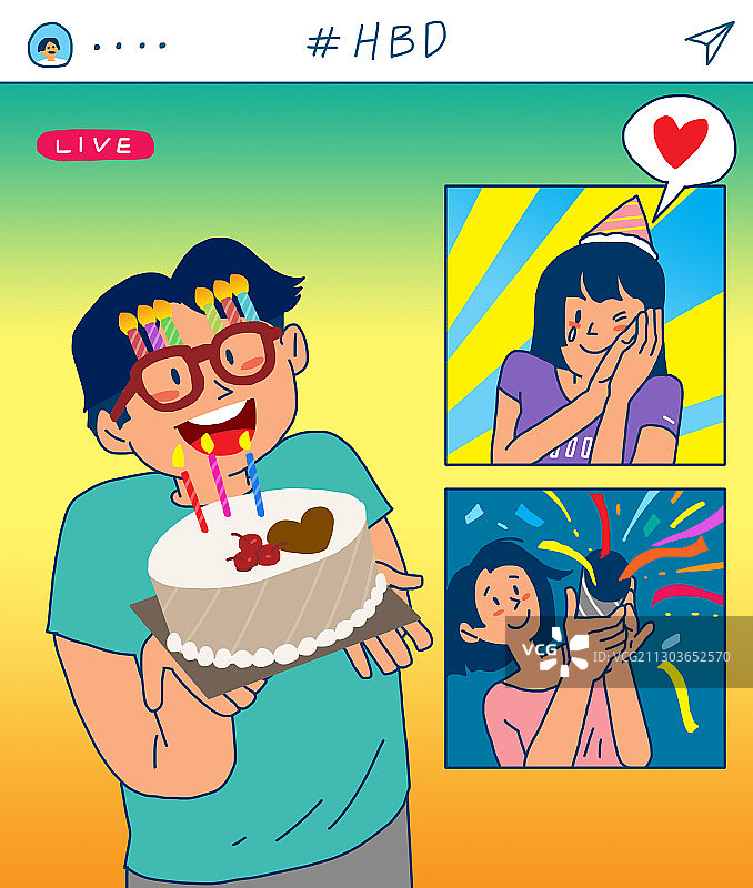 非接触式MZ世代网络在线讲座插画图片素材