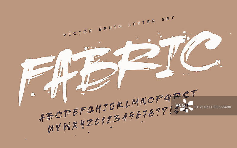 引人注目的手写现代笔刷字母集图片素材