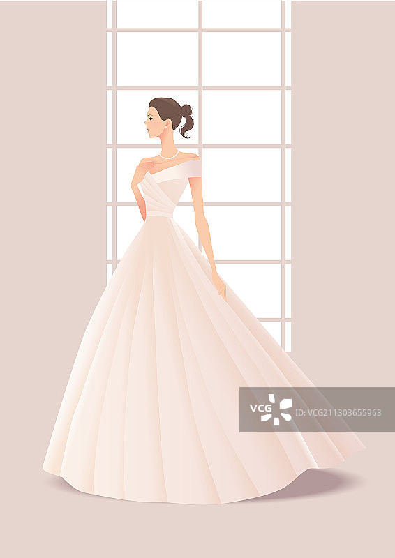 身穿婚纱摆姿势的新娘图片素材