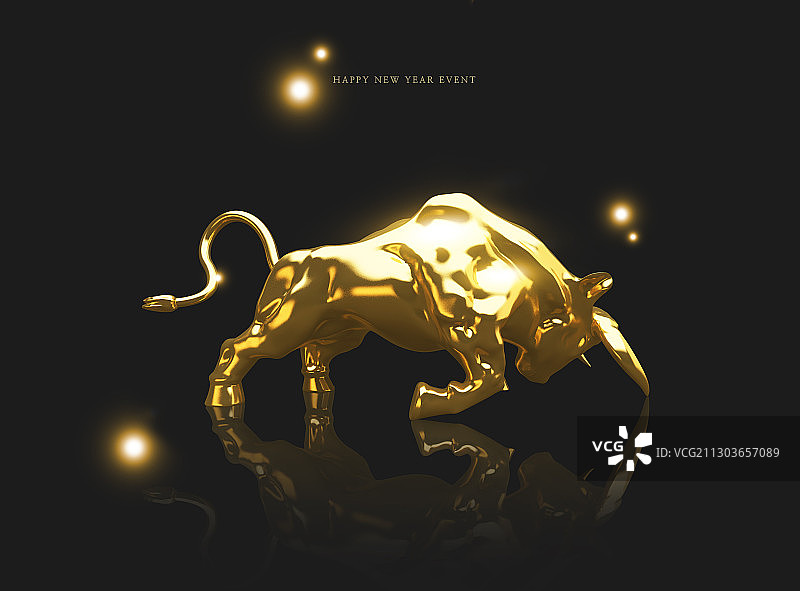 新年派对3D模型合成图像，2021年商业活动贺卡图片素材