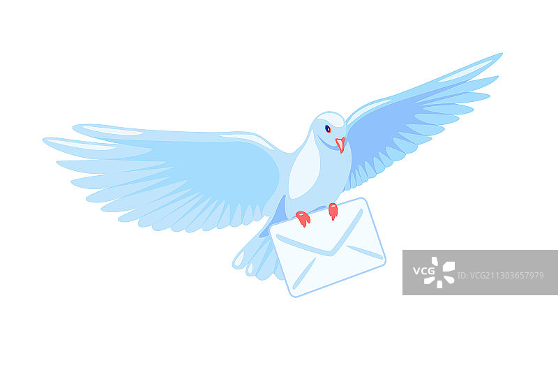 飞行的信鸽与信件图片素材