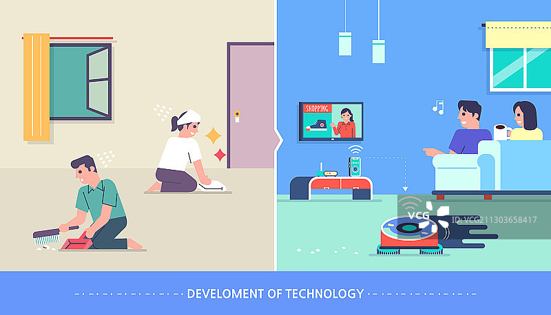 生活方式、发展、科技、第四次工业革命、清洁、扫地机器人图片素材