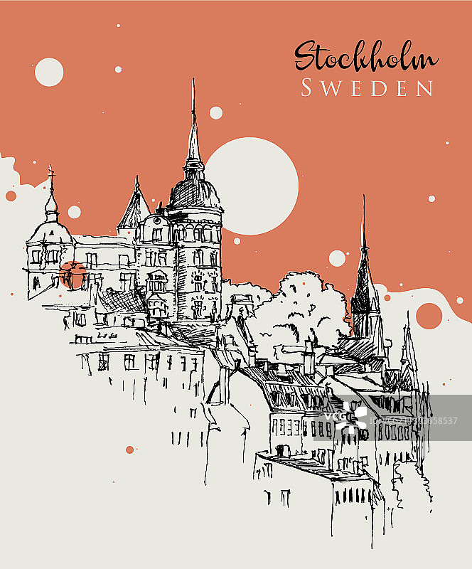 斯德哥尔摩素描图片素材