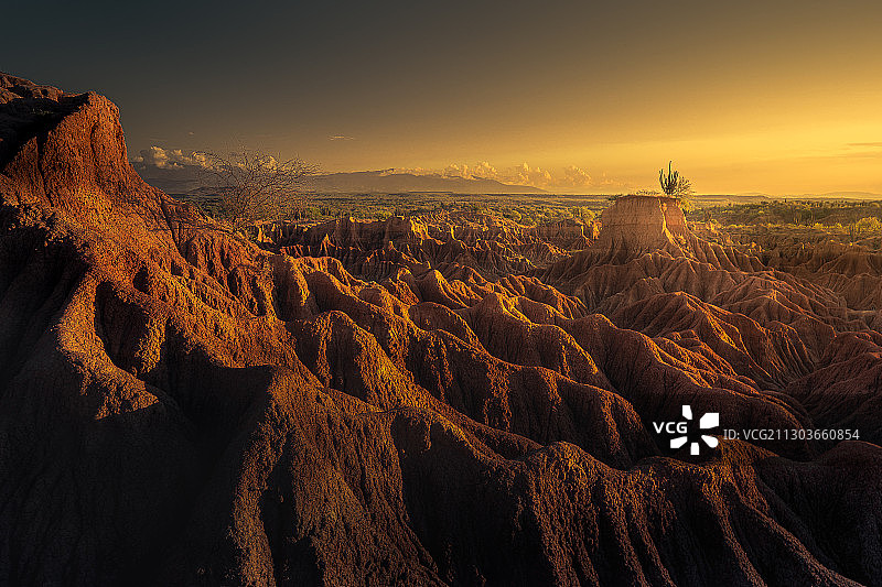 哥伦比亚维拉维耶哈日落景观全景图片素材