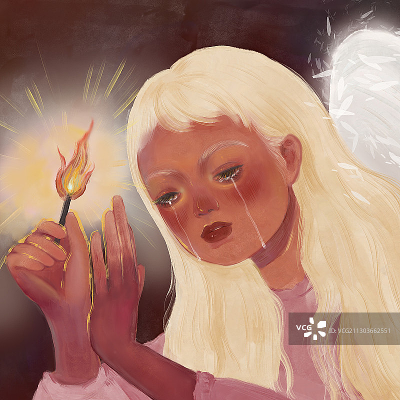 卖火柴的小女孩图片素材