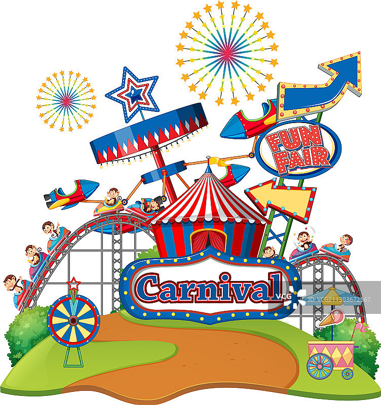 猴子们在集市上玩耍的场景图片素材