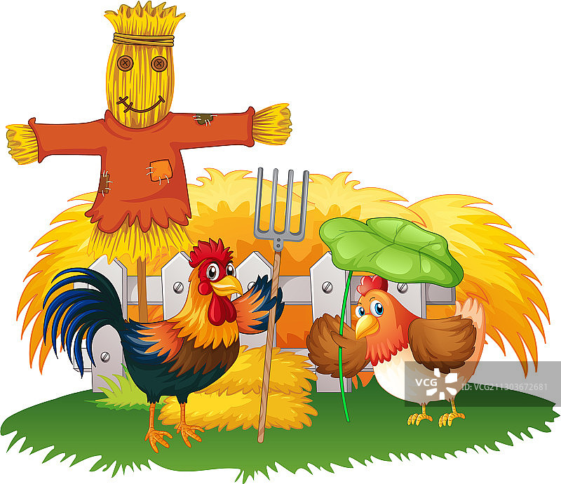 带农场动物的农场主题背景图片素材