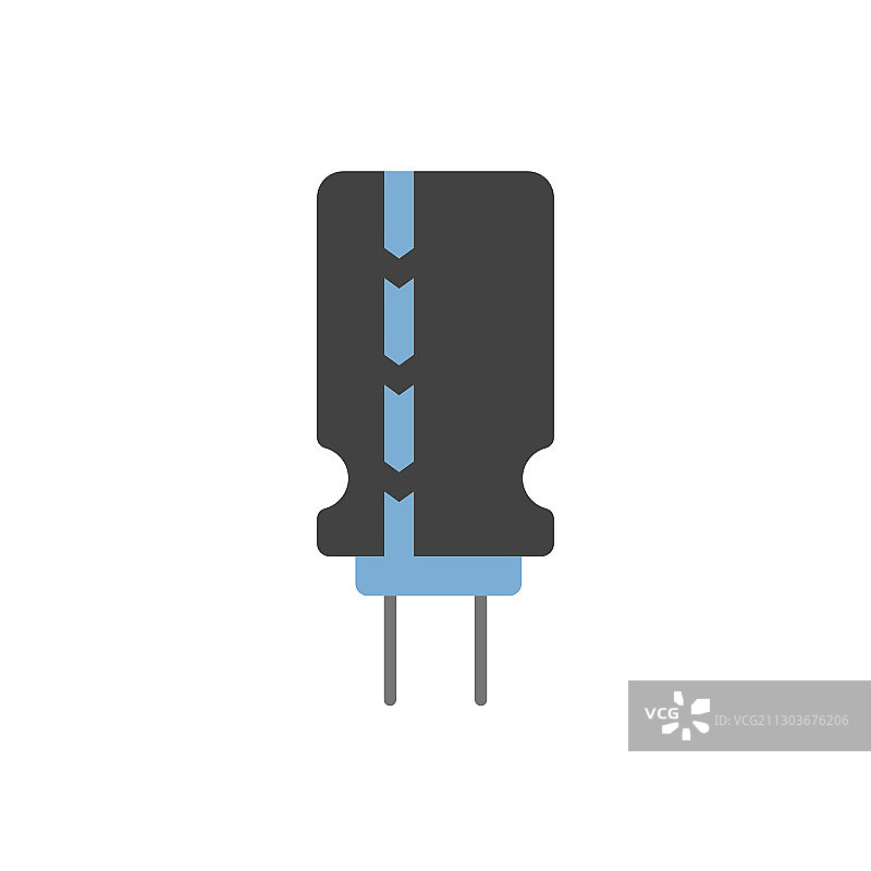 隔离在电子电容器图标符号上图片素材