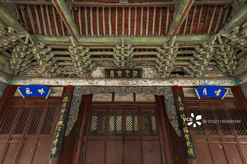 山西太原晋祠博物馆古建筑景观图片素材