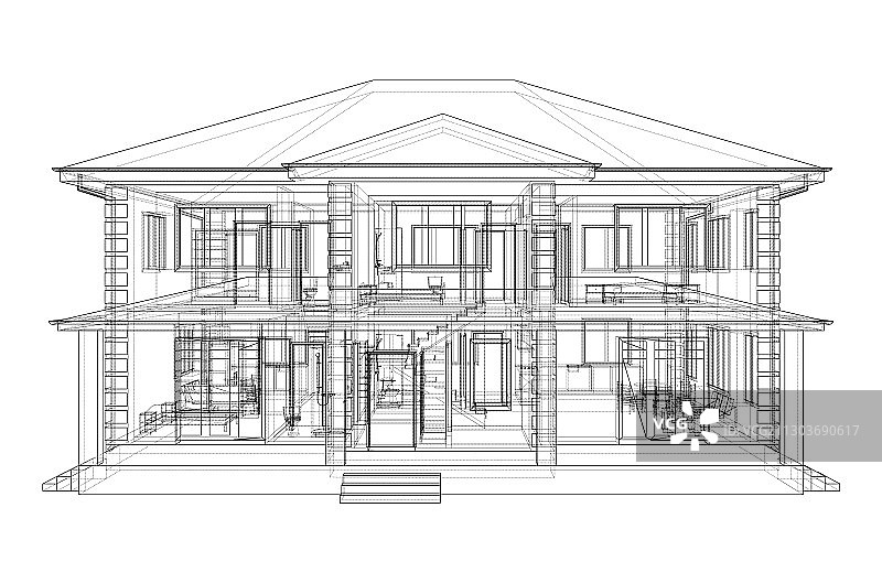 房屋抽象草图图片素材