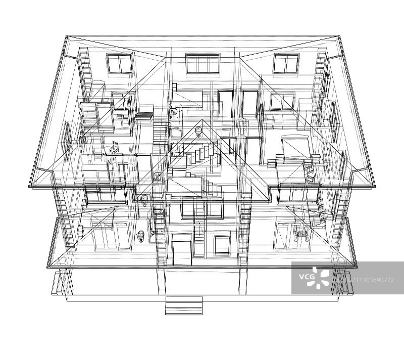 房屋抽象草图图片素材