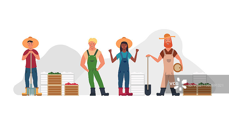 农民人物农业卡通插画图片素材