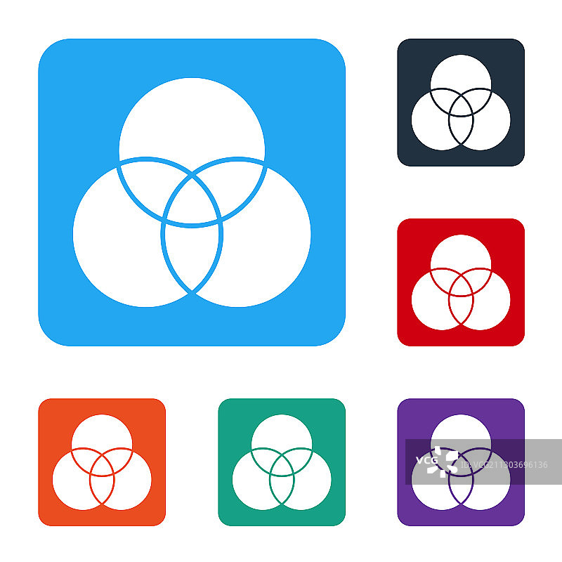 白色RGB和CMYK混色图标图片素材