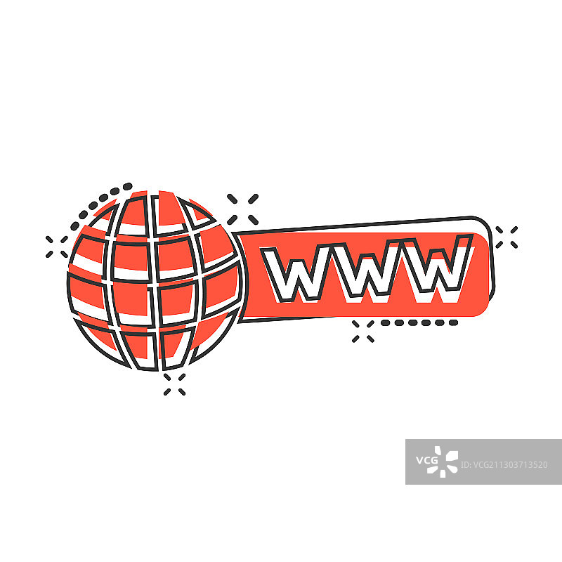 漫画风格的全球搜索图标网站地址图片素材