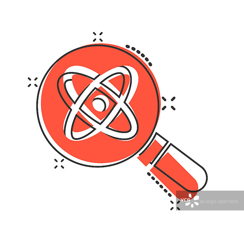 病毒漫画风格的科学放大镜图标图片素材