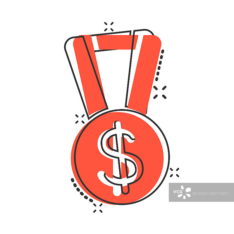 漫画风格的带美元符号奖章图片素材