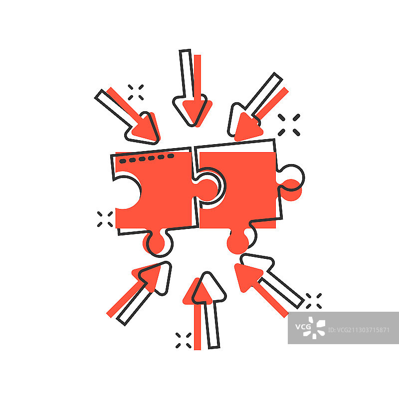 漫画风格的拼图图标，解决方案图片素材