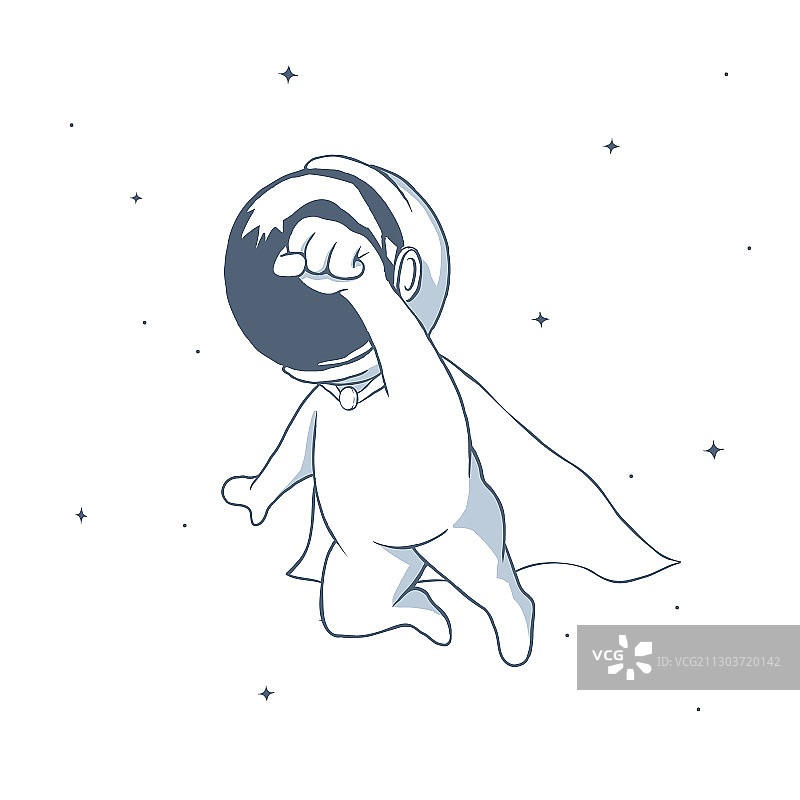 宇航员像超级英雄一样飞行图片素材