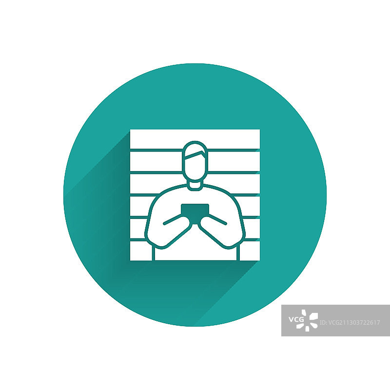 白色嫌疑犯图标，长阴影图片素材