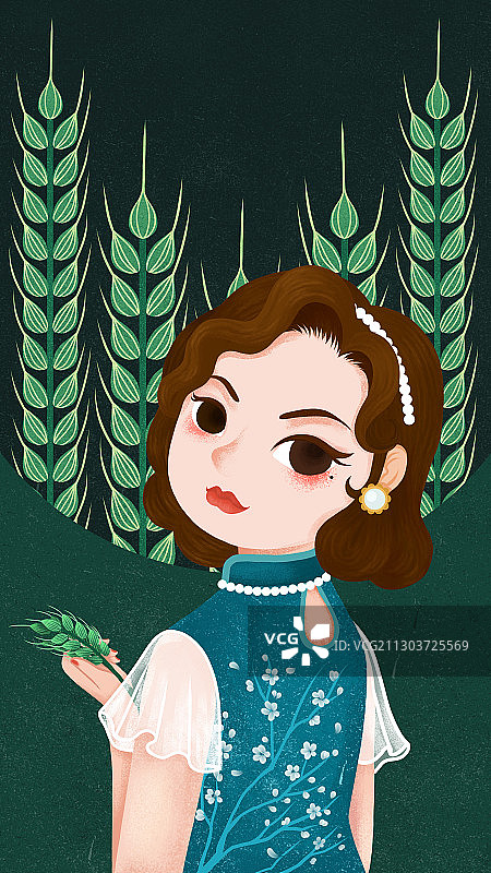 复古民国旗袍女人图片素材