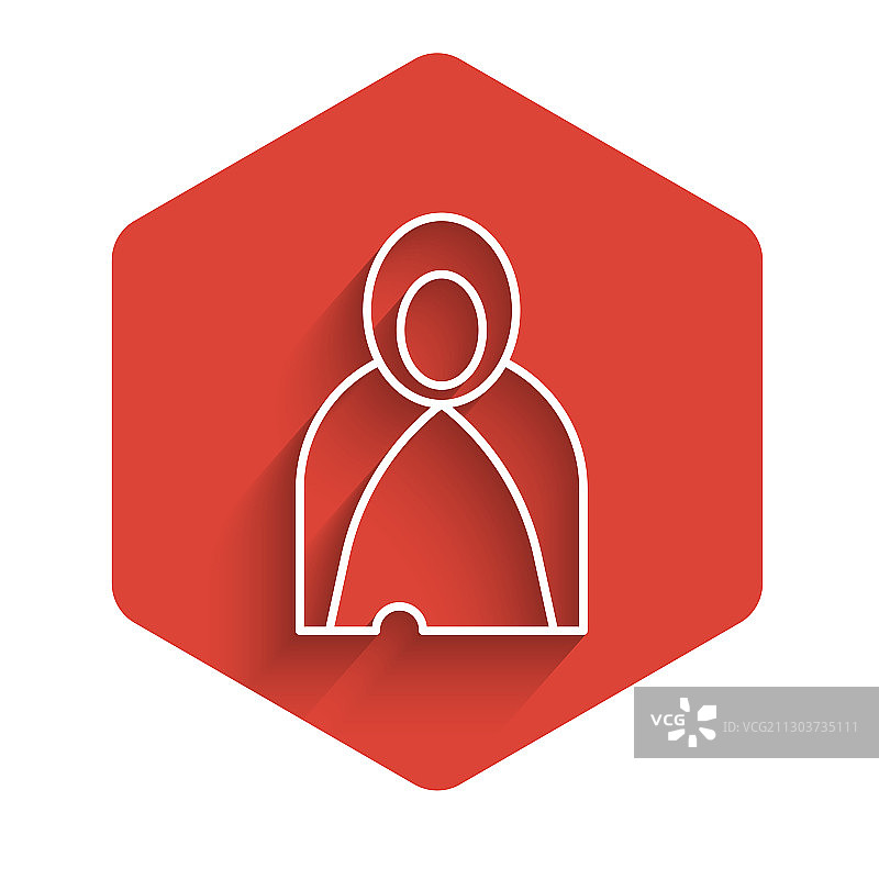 白色线条斗篷披肩图标隔离图片素材