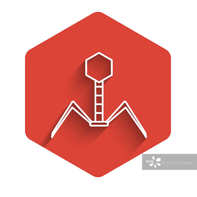 白色线条细菌噬菌体图标图片素材