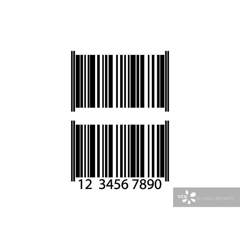 白色背景上的黑色条形码图标图片素材