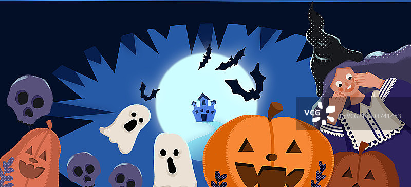 万圣节主题横版海报图片素材