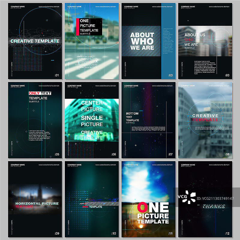 创意线条点状宣传册模板图片素材