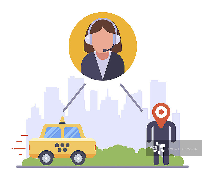城市出租车呼叫中心图片素材