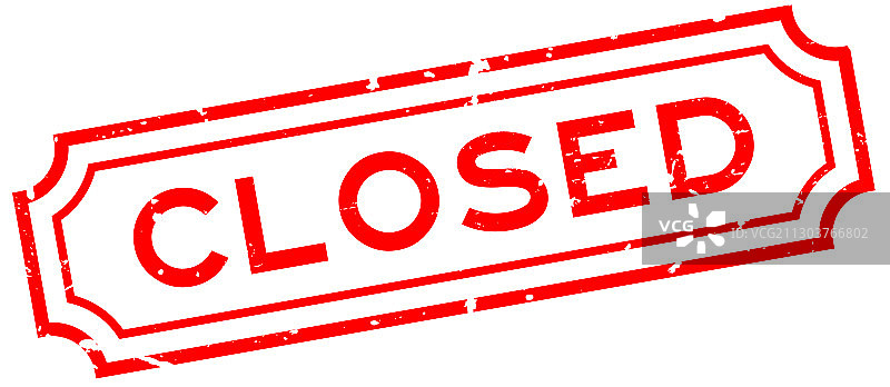已关闭词语红色商务印章图片素材