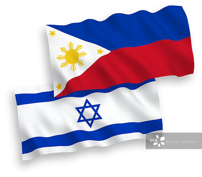 菲律宾和以色列国旗（白色背景）图片素材
