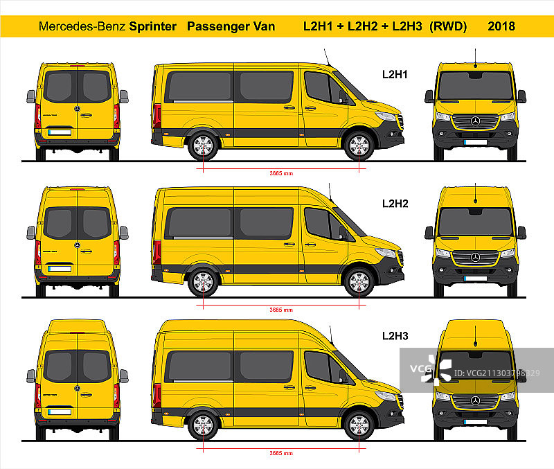 梅赛德斯-奔驰凌特厢型车L2H1 L2H2 L2H3 RWD 2018款图片素材