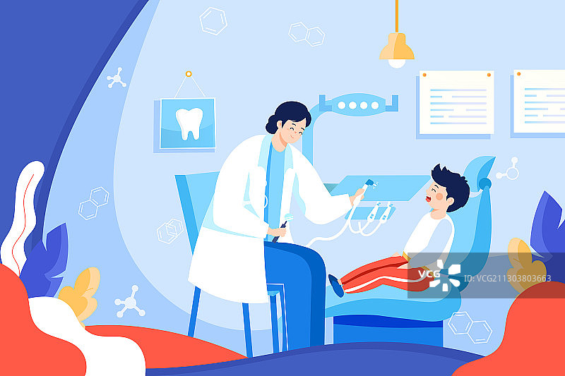 卡通口腔医疗世界爱牙日保护牙齿关注口腔健康洗牙医疗矢量插画图片素材