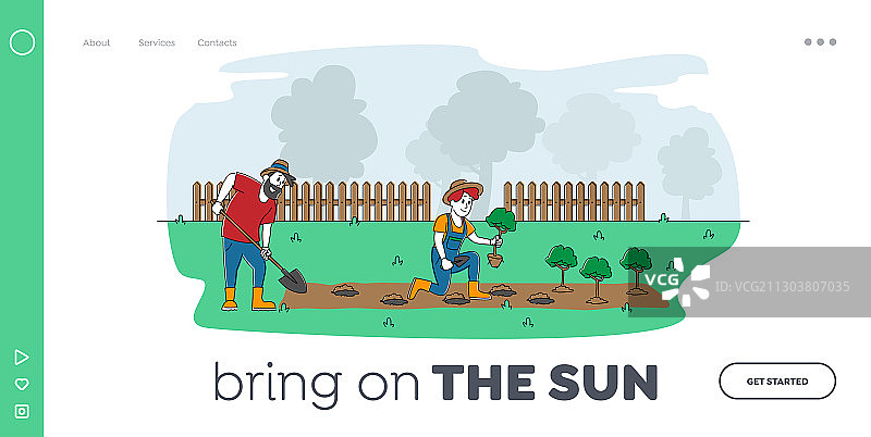 户外活动着陆页模板图片素材