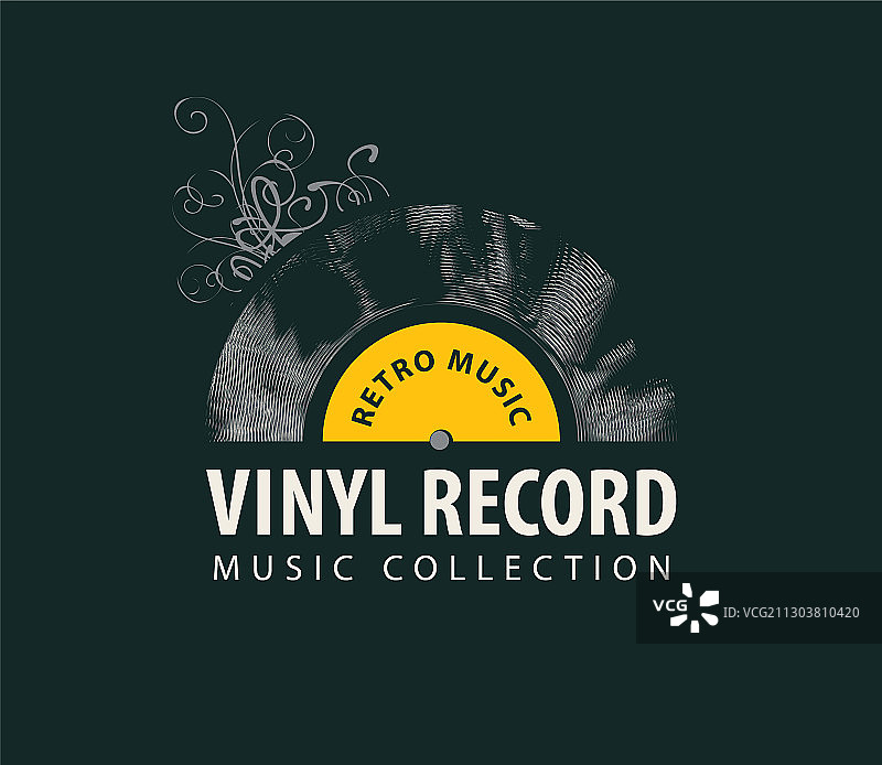 复古风格的黑胶唱片音乐海报图片素材