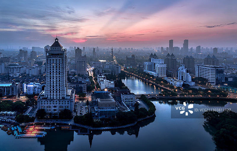 濠河之晨图片素材