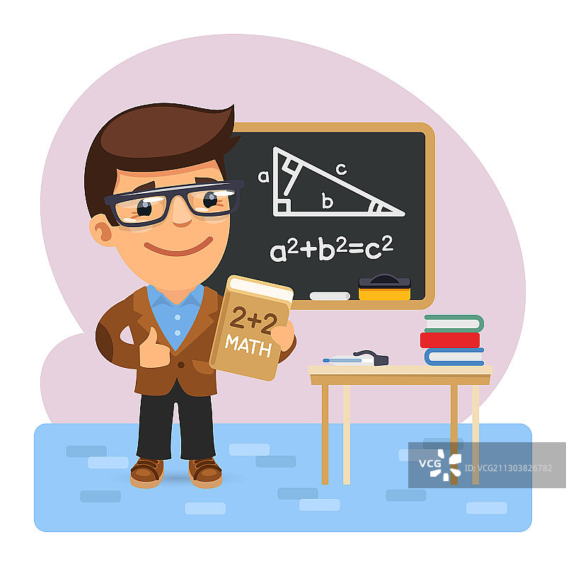 卡通数学老师图片素材