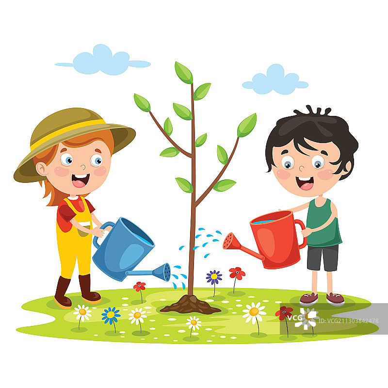 儿童园艺和种植图片素材