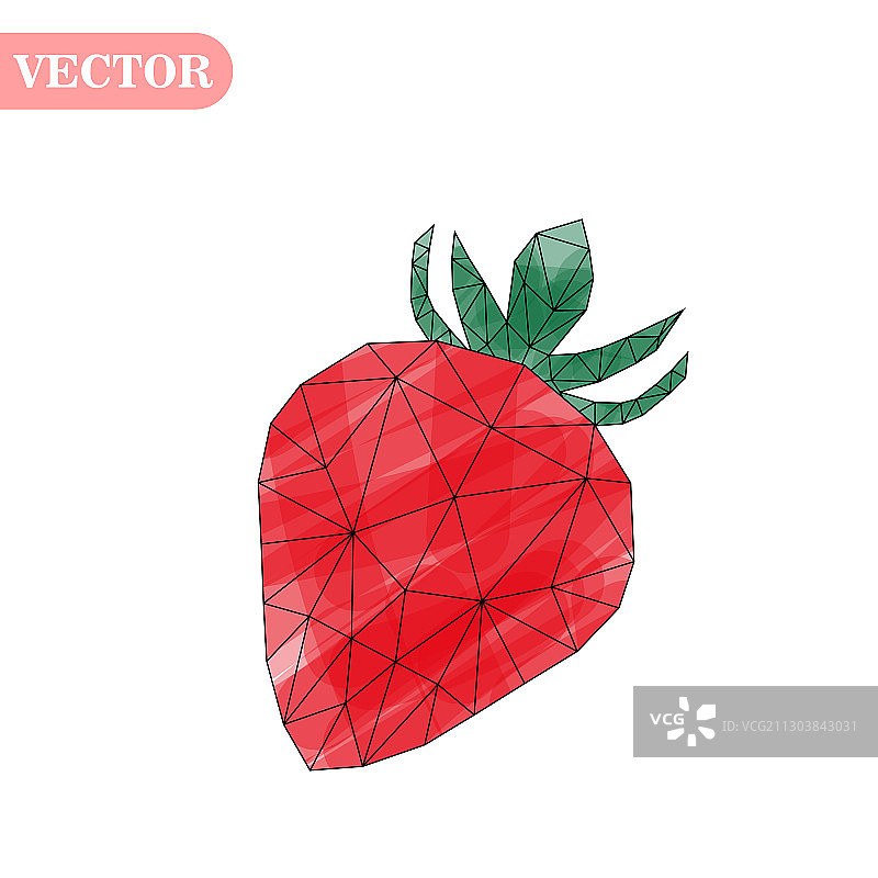 低多边形草莓图片素材