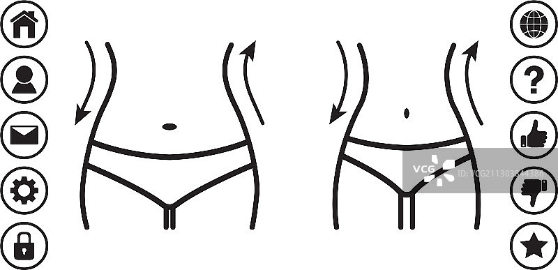 女性腰部减肥线条图片素材