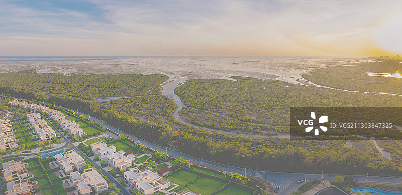 航拍北海金海湾红树林图片素材