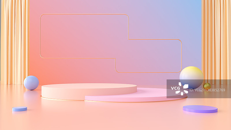 三维渲染商品促销展示平台图片素材