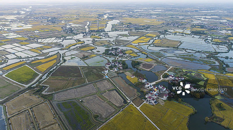 航拍中国安徽宣城郎溪县国家现代农业示范园秋色图片素材